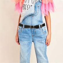 Load image into Gallery viewer, Kids Polyester + PU Leather Square Pin Buckle Adjustable Elastic Belt