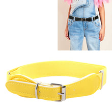 Load image into Gallery viewer, Kids Polyester + PU Leather Square Pin Buckle Adjustable Elastic Belt