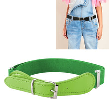 Load image into Gallery viewer, Kids Polyester + PU Leather Square Pin Buckle Adjustable Elastic Belt