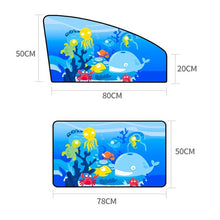 Load image into Gallery viewer, Car Cartoon Magnetic Sunshade Sunscreen Telescopic Collapsible Sunshield, Driving, Co-pilot, Rear Square