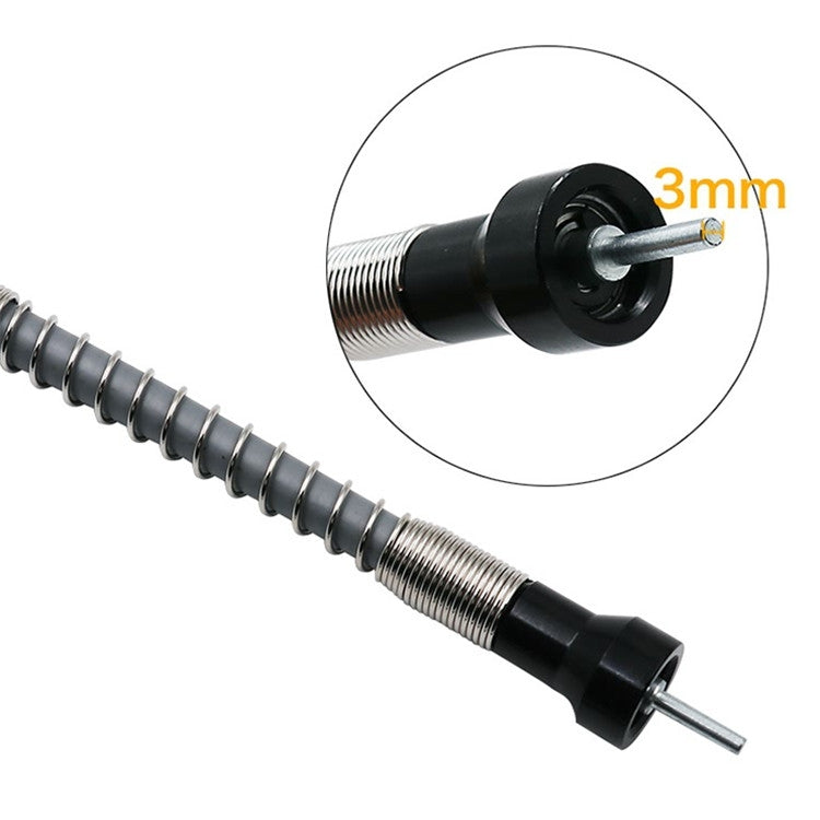 Electric Screwdriver Multifunctional Flexible Shaft Torque Electric Drill Connecting Rod Flexible Shaft With Chuck, 3.2mm Shaft Metal Silver Aluminum Handle, 3.2mm Shaft Metal Yellow Aluminum Handle
