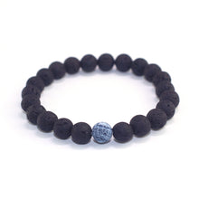 Load image into Gallery viewer, 2PCS/Set Couples Jewelry Classic Distance Black Lava Beaded Bracelet Bangle