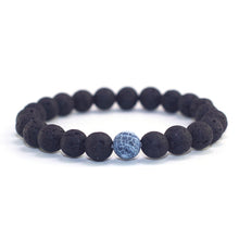Load image into Gallery viewer, 2PCS/Set Couples Jewelry Classic Distance Black Lava Beaded Bracelet Bangle