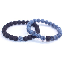 Load image into Gallery viewer, 2PCS/Set Couples Jewelry Classic Distance Black Lava Beaded Bracelet Bangle