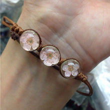 Load image into Gallery viewer, Lucky Handmade Woven Dried Flower Glass Beads Bracelets, Purple, Pink, Rosered, Blue, White, Orange, Red, Yellow