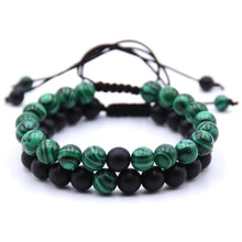 Load image into Gallery viewer, 8mm Natural Stone Beads Men Weave Charm Couple Bracelets
