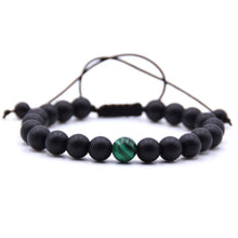 Load image into Gallery viewer, 8mm Natural Stone Beads Men Weave Charm Couple Bracelets