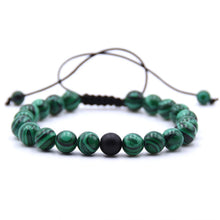 Load image into Gallery viewer, 8mm Natural Stone Beads Men Weave Charm Couple Bracelets