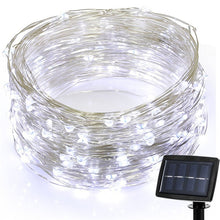 Load image into Gallery viewer, 22m 200 LEDs Solar Powered Home Garden Copper Wire String Fairy Light Outdoor Christmas Party Decor Strip Lamp with 8 Modes, RGB, White Light, Warm White