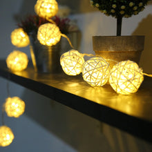 Load image into Gallery viewer, 20 LEDs Rattan Balls Lights Fairy Holiday Christmas Outdoor LED Decorative Lamp, 4m Battery Style, 5m Plug-in Style