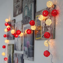 Load image into Gallery viewer, 20 LEDs Rattan Balls Lights Fairy Holiday Christmas Outdoor LED Decorative Lamp, 4m Battery Style, 5m Plug-in Style