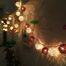 Load image into Gallery viewer, 20 LEDs Rattan Balls Lights Fairy Holiday Christmas Outdoor LED Decorative Lamp, 4m Battery Style, 5m Plug-in Style