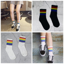 Load image into Gallery viewer, 3 Pairs Children Fashion White Cotton Cocks Hipster Cartoon Colored Ankle Socks Female