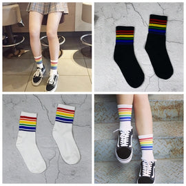3 Pairs Children Fashion White Cotton Cocks Hipster Cartoon Colored Ankle Socks Female