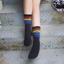 Load image into Gallery viewer, 3 Pairs Children Fashion White Cotton Cocks Hipster Cartoon Colored Ankle Socks Female