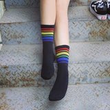 3 Pairs Children Fashion White Cotton Cocks Hipster Cartoon Colored Ankle Socks Female