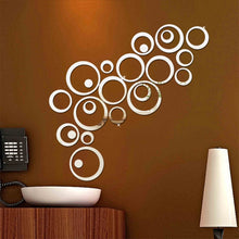 Load image into Gallery viewer, 24 PCS 3D DIY Circles Decoration Mirror Wall Stickers for TV Background Home Decor Acrylic Decor Wall Art