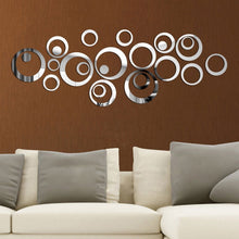 Load image into Gallery viewer, 24 PCS 3D DIY Circles Decoration Mirror Wall Stickers for TV Background Home Decor Acrylic Decor Wall Art