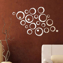 Load image into Gallery viewer, 24 PCS 3D DIY Circles Decoration Mirror Wall Stickers for TV Background Home Decor Acrylic Decor Wall Art