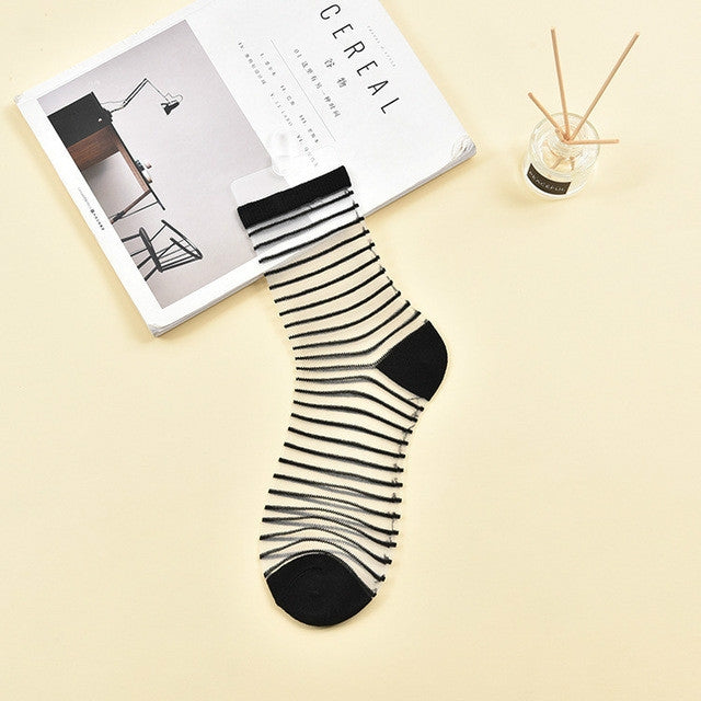 10 Pairs Sexy Lace Mesh Fiber Transparent Stretch Socks