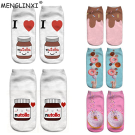 12 PairsFood And Fruit Print 3D Kawaii Socks