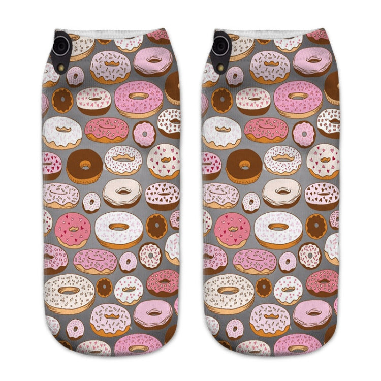 12 PairsFood And Fruit Print 3D Kawaii Socks