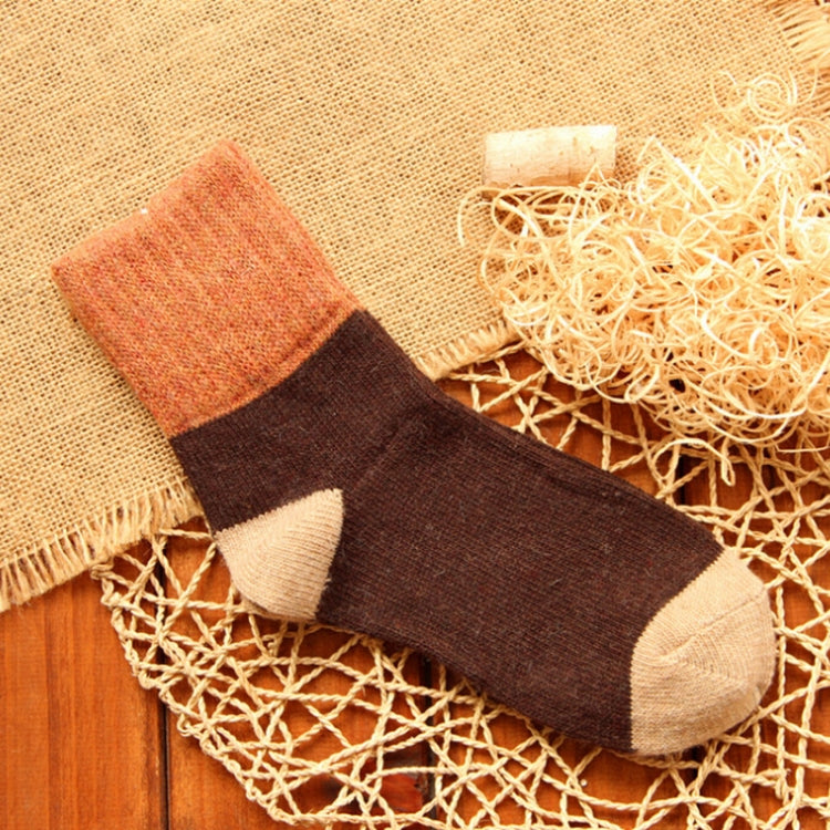 5 Pairs Winter Vintage Rabbit Wool Socks Thicken Patchwork Cotton Socks