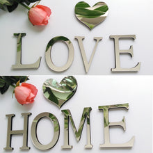 Load image into Gallery viewer, 2 PCS Home Decoration Creative Personality English Letters Acrylic Mirror 3D DIY Wall Stickers