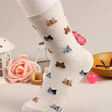 Animal Cartoon Cat Lovely for Women Cotton Socks