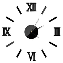 Load image into Gallery viewer, Modern DIY Indoor Roman Wall Clock Mirror Effect 3D Wall Sticker