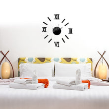 Load image into Gallery viewer, Modern DIY Indoor Roman Wall Clock Mirror Effect 3D Wall Sticker