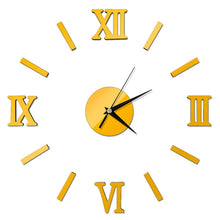 Load image into Gallery viewer, Modern DIY Indoor Roman Wall Clock Mirror Effect 3D Wall Sticker
