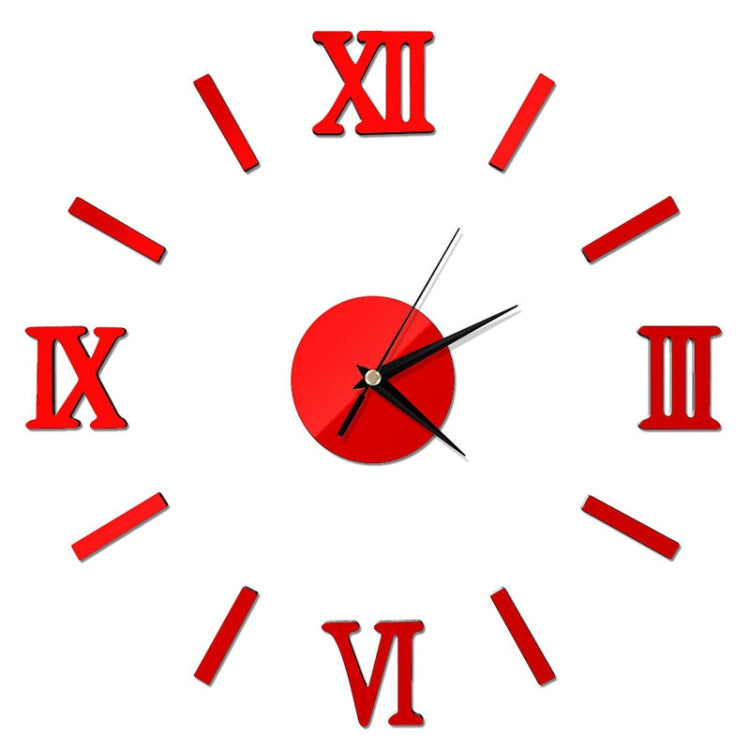 Modern DIY Indoor Roman Wall Clock Mirror Effect 3D Wall Sticker