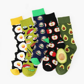 5 Pairs Fruit Food Socks Short  Funny Cotton Socks