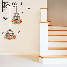 Load image into Gallery viewer, Birdcage Flower Flying Living Room Nursery Room Wall Stickers Vinyl Wall Decals Wall Sticker