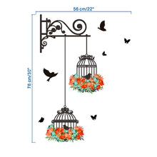 Load image into Gallery viewer, Birdcage Flower Flying Living Room Nursery Room Wall Stickers Vinyl Wall Decals Wall Sticker