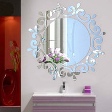 Load image into Gallery viewer, Flower Vine Dressing Up Mirror Art Vinyl Mural Decor Ceiling Wall Sticker, Flower Vine Sticker(Silver), Flower Vine Sticker(Gold)