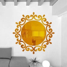 Load image into Gallery viewer, Flower Vine Dressing Up Mirror Art Vinyl Mural Decor Ceiling Wall Sticker, Flower Vine Sticker(Silver), Flower Vine Sticker(Gold)