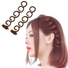 Load image into Gallery viewer, Elegance Hair Braider Flower Magic Hair Clip Queue Twist Plait Hairstyle Styling Accessories,Size:13.5x2.5cm, Black, 6090 Coffee