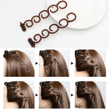 Load image into Gallery viewer, Elegance Hair Braider Flower Magic Hair Clip Queue Twist Plait Hairstyle Styling Accessories,Size:13.5x2.5cm, Black, 6090 Coffee