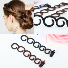Load image into Gallery viewer, Elegance Hair Braider Flower Magic Hair Clip Queue Twist Plait Hairstyle Styling Accessories,Size:13.5x2.5cm, Black, 6090 Coffee
