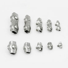 Load image into Gallery viewer, 304 Stainless Steel Plate Single Clip Double Clamp Wire Rope Clamp, M2 Double Clip, M3 Double Clip, M4 Double Clip, M5 Double Clip, M6 Double Clip, M8 Double Clip, M10 Double Clip, M2 Single Clip, M3 Single Clip, M4 Single Clip, M5 Single Clip         ...
