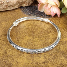 Load image into Gallery viewer, Bohemian Vintage Retro Silver Bangles Women Classic Handmade Tibetan Silver Carved Plum Cuff Bracelets