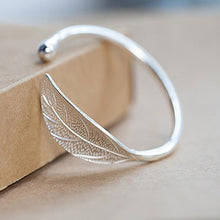 Load image into Gallery viewer, Leaf Cuff Open Bracelets Bangles Women Vintage Silver Jewelry Luxury Bracelet