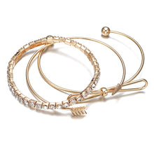 Load image into Gallery viewer, Gold Color Leaf Snowflake Deer Antlers Open Adjustable Cuff Bangles Set For Women