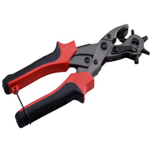 Load image into Gallery viewer, Multifunctional Belt Hole Puncher with 6 Holes Leather Hole Punch for Leather Belts Cards Paper Fabric, Red, Blue
