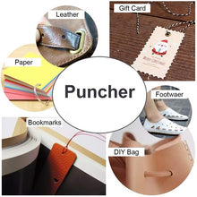Load image into Gallery viewer, Multifunctional Belt Hole Puncher with 6 Holes Leather Hole Punch for Leather Belts Cards Paper Fabric, Red, Blue