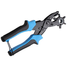 Load image into Gallery viewer, Multifunctional Belt Hole Puncher with 6 Holes Leather Hole Punch for Leather Belts Cards Paper Fabric, Red, Blue