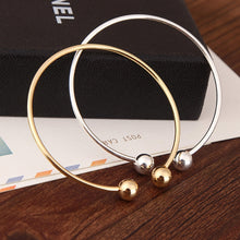 Load image into Gallery viewer, Copper Great Ball Alloy Opening Bangle For Woman, gold, silver