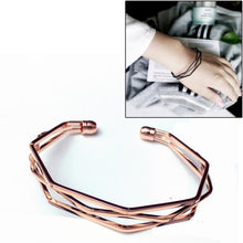 Load image into Gallery viewer, Vintage Brief Open Charms Multi-layer Cuff Bracelet Bangles, Black, Rose Gold, Sliver, Gold